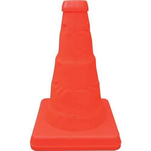 伸縮式三角コーン<オレンジ>20cm
