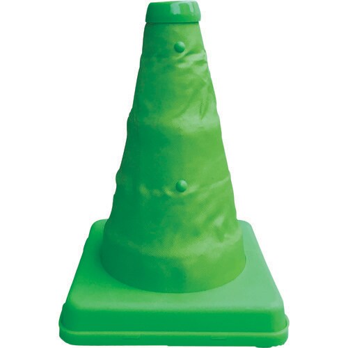 伸縮式三角コーン<グリーン>20cm