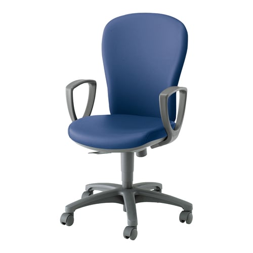 レグノ2 ハイバック 肘付 合皮青 軟床用