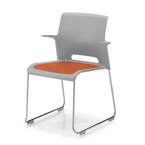 カラベルサークル脚背樹脂肘付鉄脚本体灰 橙