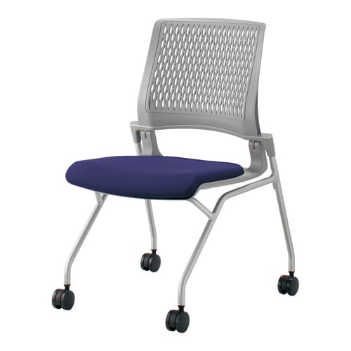 オルディナ 背樹脂肘無 本体灰 紫軟床用