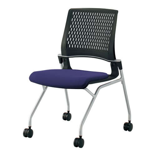 オルディナ 背樹脂肘無 本体黒 紫軟床用