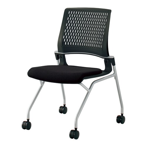 オルディナ 背樹脂肘無 本体黒 黒硬床用