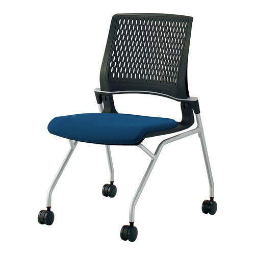 オルディナ 背樹脂肘無 本体黒 紺硬床用