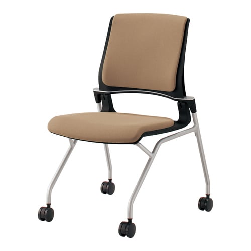 オルディナ 総張り肘無 本体黒 薄茶軟床用