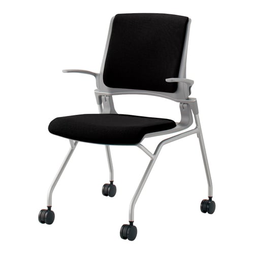 オルディナ 総張り肘付   本体灰 黒硬床用