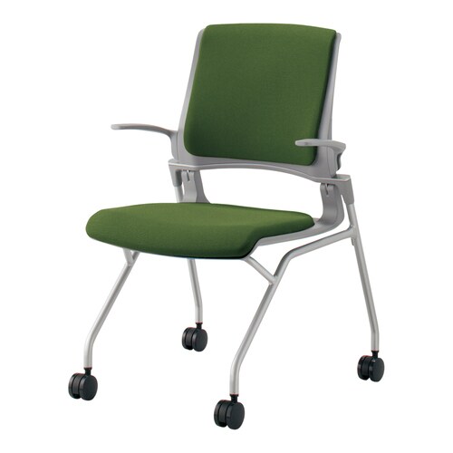 オルディナ 総張り肘付   本体灰 緑硬床用