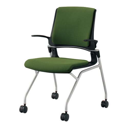 オルディナ 総張り肘付   本体黒 緑硬床用