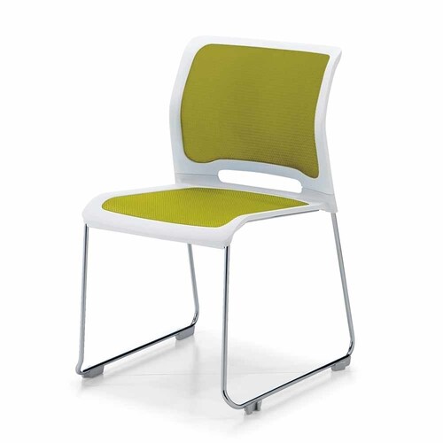 カラベルサークル脚背メッシュ肘無鉄脚本体白 緑