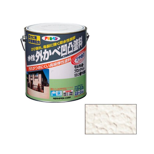 水性外かべ凹凸塗料ツヤあり 3L (アイボリー)