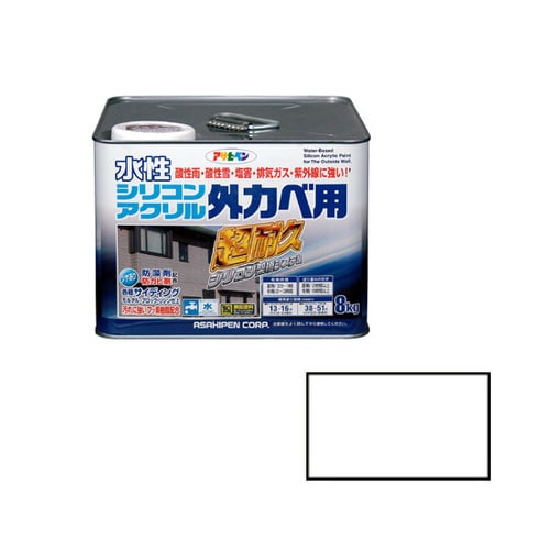 水性シリコンアクリル外かべ用 8kg (ホワイト)