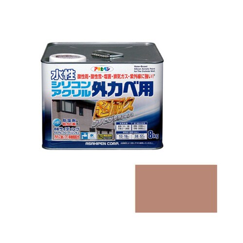 水性シリコンアクリル外かべ用 8k ソフトオーカー