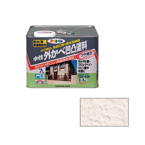 水性外かべ凹凸塗料ツヤあり 7L (ベージュ)