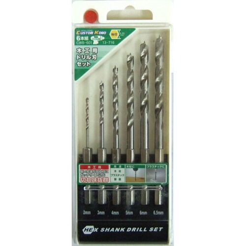6PC六角軸モッコウドリルセット CWB−601