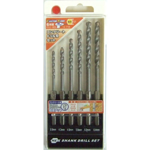 6PC六角軸コンクリートドリル CCC−603