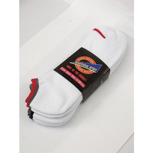 スニーカータイプソックス 3足組(白・先丸)