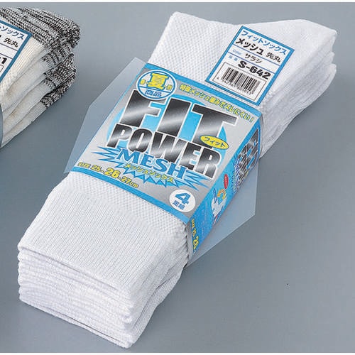 フィットパワーメッシュ サラシ先丸 4足組