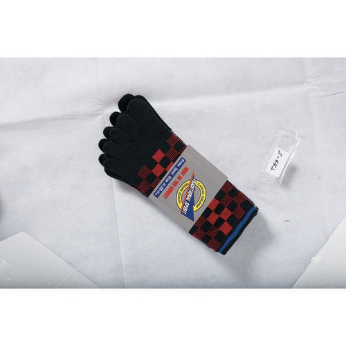 ブロックチェック 3足組(カラー・5本指)