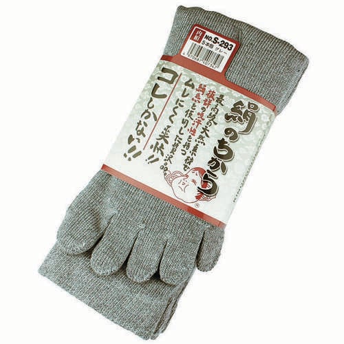 絹のちから 5本指 3足組 (グレー)