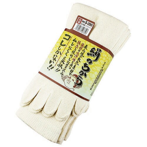 絹のちから 5本指 3足組 (オフホワイト)