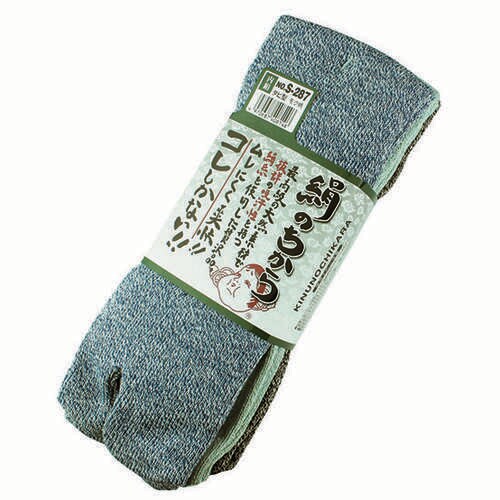 絹のちから モク柄 タビ型靴下 3足組