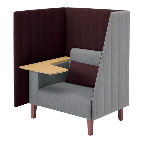 インターバル 3面 天板薄木目 内側色茶