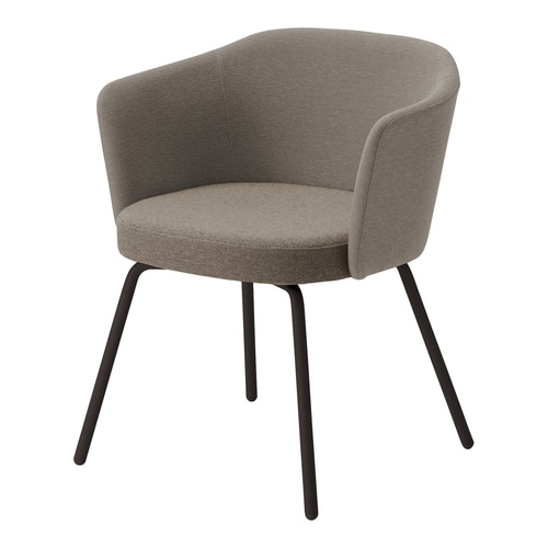 コーデ チェア 肘無 黒脚 濃灰