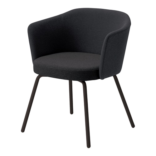 コーデ チェア 肘無 黒脚 黒