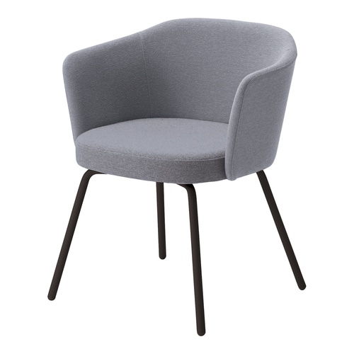 コーデ チェア 肘無 黒脚 明灰