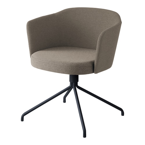 コーデ チェア 肘無 座回転黒脚 濃灰