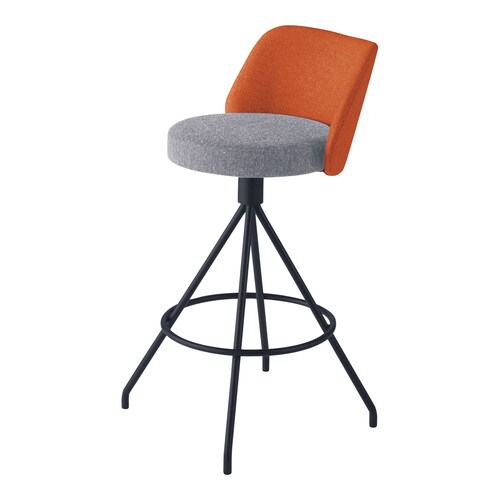 コーデ ハイチェア 黒脚 明灰橙