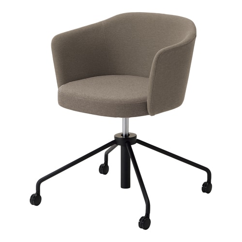 コーデ チェア 肘無 黒昇降脚 濃灰