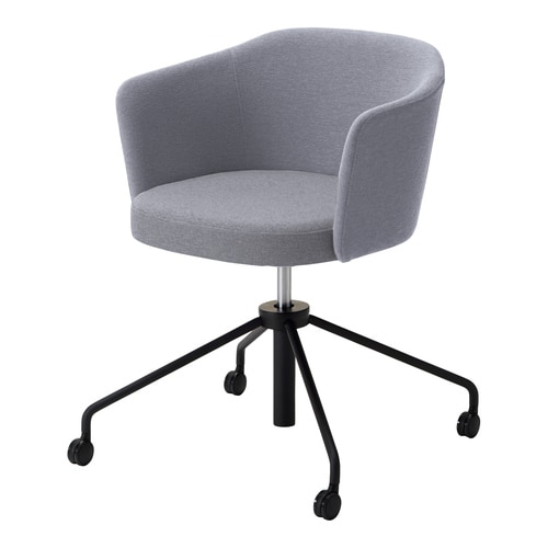 コーデ チェア 肘無 黒昇降脚 明灰