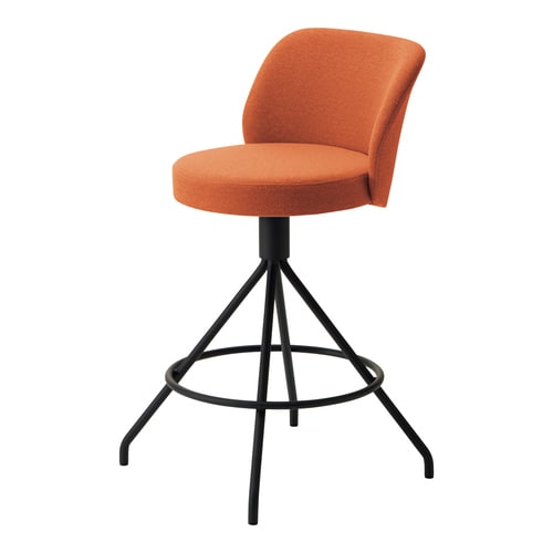 コーデ ミドルハイチェア 黒脚 橙