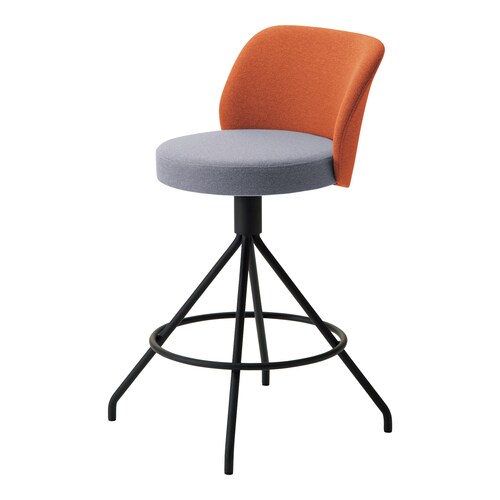 コーデ ミドルハイチェア 黒脚 明灰橙