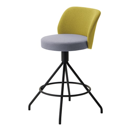 コーデ ミドルハイチェア 黒脚 明灰黄
