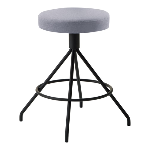 コーデ ミドルハイスツール 黒脚 明灰