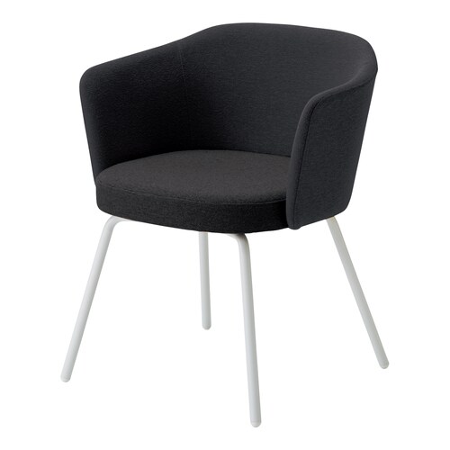 コーデ チェア 肘無 白脚 黒