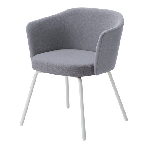 コーデ チェア 肘無 白脚 明灰