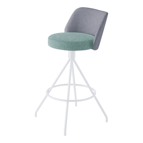 コーデ ハイチェア 白脚 水色明灰