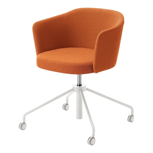 コーデ チェア 肘無 白昇降脚 橙