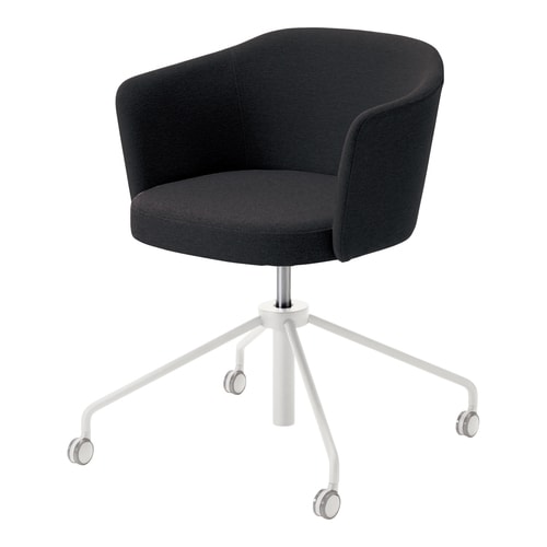 コーデ チェア 肘無 白昇降脚 黒