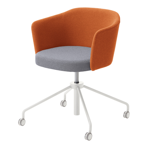 コーデ チェア 肘無 白昇降脚 明灰橙