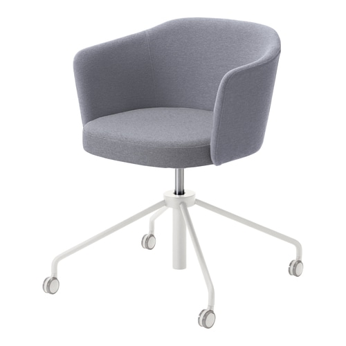 コーデ チェア 肘無 白昇降脚 明灰