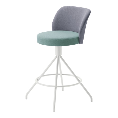 コーデ ミドルハイチェア 白脚 水色明灰