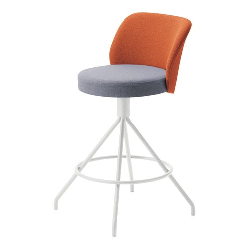 コーデ ミドルハイチェア 白脚 明灰橙