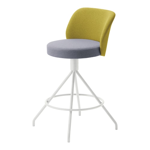 コーデ ミドルハイチェア 白脚 明灰黄