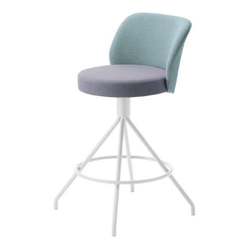 コーデ ミドルハイチェア 白脚 明灰水色