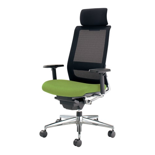 エアフォート 可動肘 ヘッドレスト付 座緑 硬床用