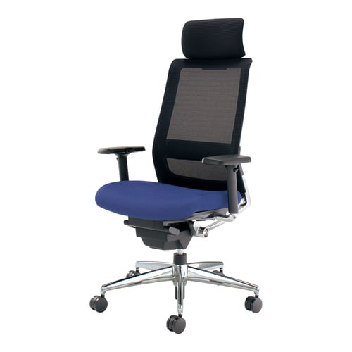 エアフォート 可動肘 ヘッドレスト付 座青 軟床用